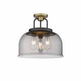 Kahana 3 Light 15 Inch Wide Semi Flush Mount by Innovations - 239-3C-G239-15