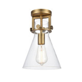 Newton Cone 1 Light Flush Mount 12 Inch Tall and 8 Inch Wide by Innovations - 411-1F-G411-8