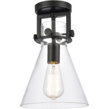 Newton 1 Light 8 Inch Wide Cone Flush Mount by Innovations - 410-1F-8CL-CN