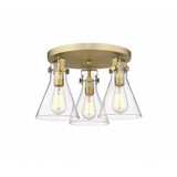 Newton Cone 3 Light 19.63 Inch Wide Flush Mount by Innovations - 411-3F-G411-7