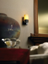 Candlearia Dakota 1 Light Up Amber Melted Rim Wall Sconce by Justice Design - CNDL-8761-14-AMBR