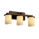 Candlearia Dakota 3 Light Amber Melted Rim Vanity Light by Justice Design - CNDL-8773-14-AMBR