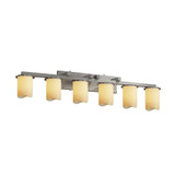 Candlearia Dakota 6 Light Amber Melted Rim Vanity Light by Justice Design - CNDL-8786-14-AMBR