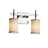 Textile Union 2 Light Cylinder Crem Vanity Light by Justice Design - FAB-8412-10-CREM