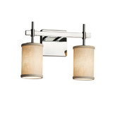 Textile Union 2 Light Cylinder Crem Vanity Light by Justice Design - FAB-8412-10-CREM