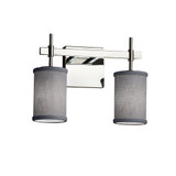Textile Union 2 Light Cylinder Gray Vanity Light by Justice Design - FAB-8412-10-GRAY