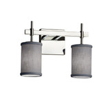 Textile Union 2 Light Cylinder Gray Vanity Light by Justice Design - FAB-8412-10-GRAY
