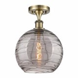 Athens Deco Swirl 1 10 Inch Wide Steel Semi Flush Mount by Innovations - 516-1C-G1213-10