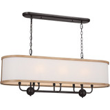 Heddle 8 Light Linear Chandelier with Fabric Shade by Kichler - 52467