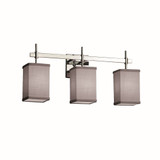 Textile Union 3 Light Square Gray Vanity Light by Justice Design - FAB-8413-15-GRAY