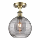 Athens Deco Swirl 1 Light 8 Inch Wide Semi Flush Mount by Innovations - 516-1C-G1213-8