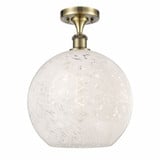White Mouchette 1 Light 12 Inch Wide Modern Semi Flush Mount by Innovations - 516-1C-G1216-12
