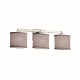 Textile Regency 3 Light Oval Gray Vanity Light by Justice Design - FAB-8433-30-GRAY