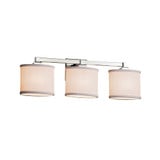 Textile Regency 3 Light Oval Whte Vanity Light by Justice Design - FAB-8433-30-WHTE