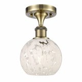 White Mouchette 1 Light 6 Inch Wide Modern Semi Flush Mount by Innovations - 516-1C-G1216-6