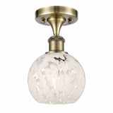 White Mouchette 1 Light 6 Inch Wide Modern Semi Flush Mount by Innovations - 516-1C-G1216-6