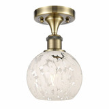 White Mouchette 1 Light 6 Inch Wide Modern Semi Flush Mount by Innovations - 516-1C-G1216-6