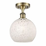 White Mouchette 1 Light 8 Inch Wide Modern Semi Flush Mount by Innovations - 516-1C-G1216-8