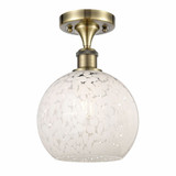 White Mouchette 1 Light 8 Inch Wide Modern Semi Flush Mount by Innovations - 516-1C-G1216-8