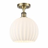 White Venetian 1 Light 10 Inch Wide Modern Semi Flush Mount by Innovations - 516-1C-G1217-10