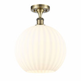 White Venetian 1 Light 12 Inch Wide Modern Semi Flush Mount by Innovations - 516-1C-G1217-12