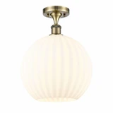 White Venetian 1 Light 12 Inch Wide Modern Semi Flush Mount by Innovations - 516-1C-G1217-12