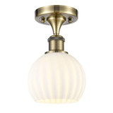 White Venetian 1 Light 6 Inch Wide Modern Semi Flush Mount by Innovations - 516-1C-G1217-6