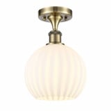 White Venetian 1 Light 8 Inch Wide Steel Semi Flush Mount by Innovations - 516-1C-G1217-8