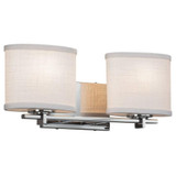 Textile Era 2 Light Oval Whte Vanity Light by Justice Design - FAB-8442-30-WHTE