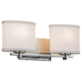 Textile Era 2 Light Oval Whte Vanity Light by Justice Design - FAB-8442-30-WHTE