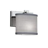 Textile Era 1 Light ADA Oval Gray Wall Sconce by Justice Design - FAB-8447-30-GRAY