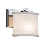 Textile Era 1 Light ADA Oval Whte Wall Sconce by Justice Design - FAB-8447-30-WHTE