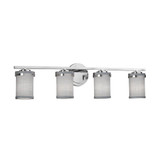 Textile Atlas 4 Light Cylinder Gray Vanity Light by Justice Design - FAB-8454-10-GRAY