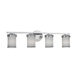 Textile Atlas 4 Light Cylinder Gray Vanity Light by Justice Design - FAB-8454-10-GRAY
