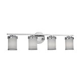 Textile Atlas 4 Light Cylinder Gray Vanity Light by Justice Design - FAB-8454-10-GRAY