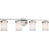 Textile Atlas 4 Light Cylinder Whte Vanity Light by Justice Design - FAB-8454-10-WHTE