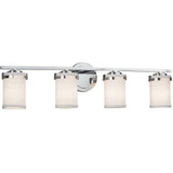 Textile Atlas 4 Light Cylinder Whte Vanity Light by Justice Design - FAB-8454-10-WHTE