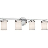 Textile Atlas 4 Light Cylinder Whte Vanity Light by Justice Design - FAB-8454-10-WHTE