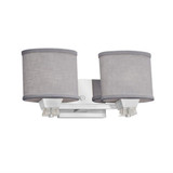 Textile Ardent 2 Light Vanity Light by Justice Design - FAB-8472-30-GRAY