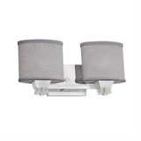 Textile Ardent 2 Light Vanity Light by Justice Design - FAB-8472-30-GRAY
