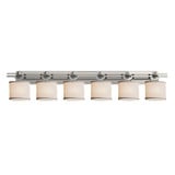 Textile Argyle 6 Light Vanity Light by Justice Design - FAB-8506-30-WHTE