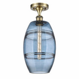 Vaz 1 Light 8 Inch Wide Industrial Semi Flush Mount by Innovations - 516-1C-G557-8