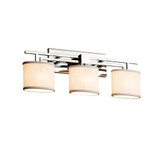 Textile Aero 3 Light Oval Whte Vanity Light by Justice Design - FAB-8703-30-WHTE