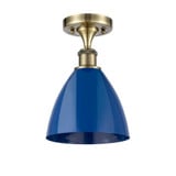 Plymouth Dome 1 Light 7.5 Inch Wide Steel Semi Flush Mount by Innovations - 516-1C-PLYM-75