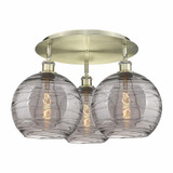 Athens Deco Swirl 3 Light 21.75 Inch Wide Flush Mount by Innovations - 516-3C-G1213-10