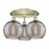 Athens Deco Swirl 3 Light 21.75 Inch Wide Flush Mount by Innovations - 516-3C-G1213-10