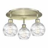 Athens Deco Swirl 3 Light 17.63 Inch Wide Flush Mount by Innovations - 516-3C-G1213-6