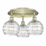 Athens Deco Swirl 3 Light 19.75 Inch Wide Flush Mount by Innovations - 516-3C-G1213-8