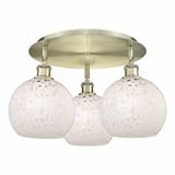 White Mouchette 3 Light 19.75 Inch Wide Flush Mount by Innovations - 516-3C-G1216-8