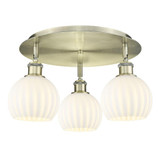 White Venetian 3 Light 17.75 Inch Wide Flush Mount by Innovations - 516-3C-G1217-6